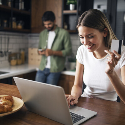 Female with credit card 