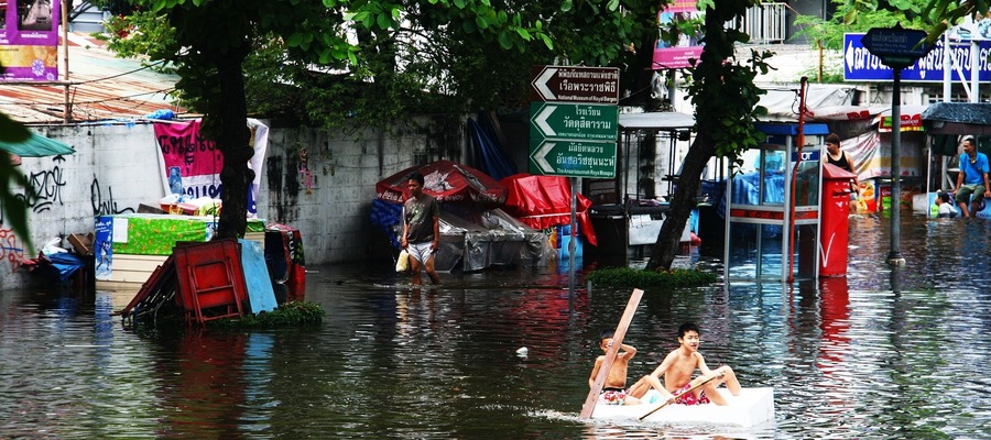 Flooded town