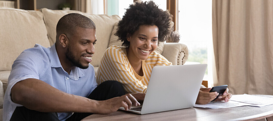 Family at a computer