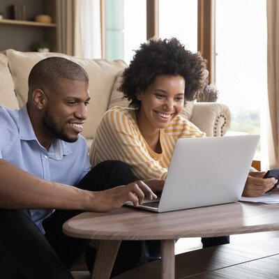 Family at a computer