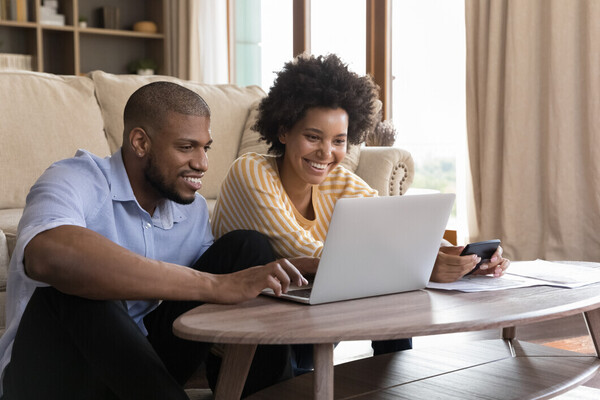 Family at a computer